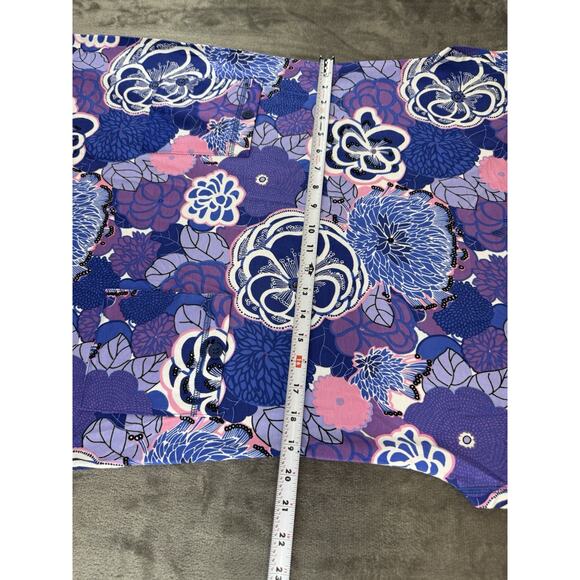 NWT T by Talbots Cotton Blend Terry Dress Blue Floral Print L Petite Spring - Picture 8 of 11